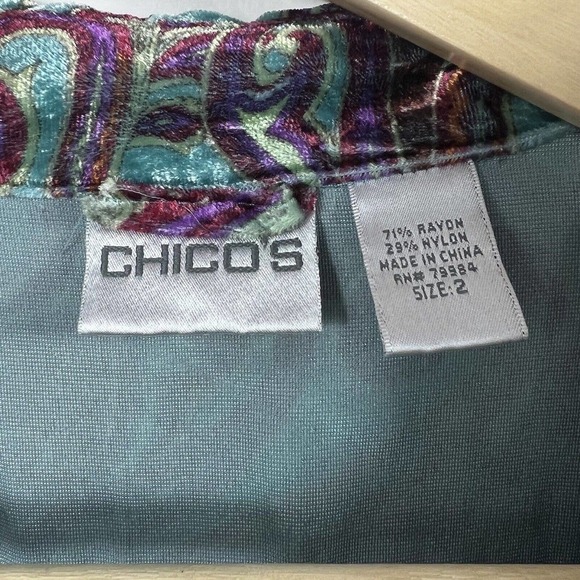 Chico's Velvet Paisley Button Down Tunic Shirt and Tank Top 2 Set of 2 L 12 - Picture 7 of 16